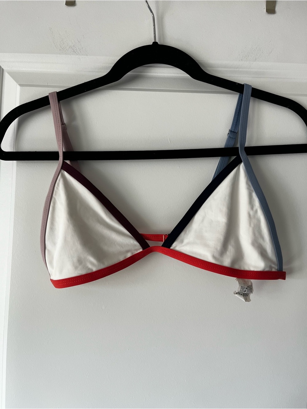 Tavik White Triangle Bralette with Multicolor Trim